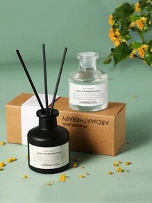 Set da 5 pezzi, kit di aromaterapia contenente un diffusore di aromaterapia e quattro bastoncini per diffusore, con estratti vegetali naturali, olio essenziale di aromaterapia per la casa, aromaterapia senza fiamme per uso domestico interno, aromaterapia a lunga durata, set di oli essenziali per aromaterapia floreale per camera da letto e bagno, deodorante per ambienti
