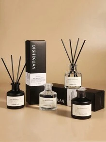 Set da 5 pezzi, kit di aromaterapia contenente un diffusore di aromaterapia e quattro bastoncini per diffusore, con estratti vegetali naturali, olio essenziale di aromaterapia per la casa, aromaterapia senza fiamme per uso domestico interno, aromaterapia a lunga durata, set di oli essenziali per aromaterapia floreale per camera da letto e bagno, deodorante per ambienti