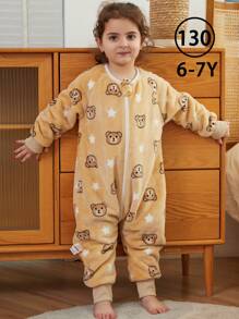 MICHLEY 1件装法兰绒婴儿睡袋，长袖拉链可穿戴睡袋，适合秋冬季男女宝宝，可爱休闲，适合休闲度假的宝宝用品