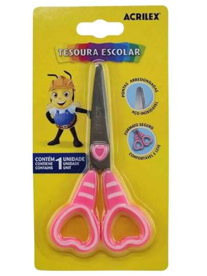 Tesoura Escolar Acrilex Coração 13 cm ref.22538