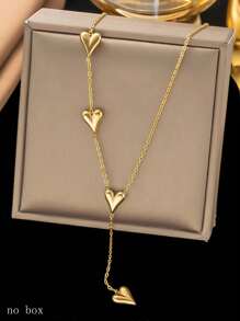 1 件优雅心形吊坠 18k 镀金不锈钢项链适合女性日常佩戴、派对或情人节礼物情人节、妈妈、母亲、母亲节、礼物 - 金黃色 - 查看 14