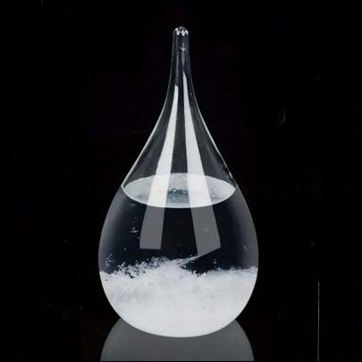 Mini Size Bottomless Glass Storm Bottle, Weather Forecast Bottle, Storm Glass Meteorological Station. Teardrop-Shaped Weather Forecast Tool Suitable For Home And Desktop Decor