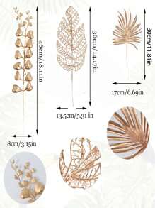 12件装人造金箔家居婚礼装饰DIY人造植物装饰，情人节礼物 - 愛心金葉 - 查看 7