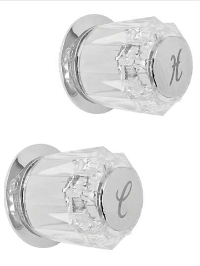 Par de manerales en acrílico acabado transparente  para regadera con chapetones agua fria y caliente llave para abrir regadera