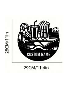 1 Custom Movie Night Metal Wall Art Logo Personalized Vintage Movie Iron Decoration Custom Home Theater Metal Signage The Perfect Gift For Movie Lovers Vintage Movie Popcorn Design Wall Hanging The Perfect Home Improvement Housewarming Gift For Movie Actors, Valentine's Day, Valentine's Day Decor Gifts Birthday Graduation