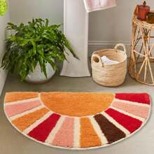Boho Bathroom Rugs Retro Sun Bath Mat Soft Fluffy Water Bathroom Rug Boho Half Circle Bath Mat Non-Slip Half Circle Colorful Rug For Bathroom Washable Carpet Floor Rug For Home Decor 41x76 CM - Multicolor - View 6