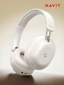 havit LIFE NC01H 可折叠主动降噪立体声无线耳机，80 小时长续航，低延迟，包耳式耳机，轻巧便携，可通过应用程序进行个性化设置，紫色礼品选择