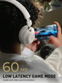 havit LIFE NC01H 可折叠主动降噪立体声无线耳机，80 小时长续航，低延迟，包耳式耳机，轻巧便携，可通过应用程序进行个性化设置，紫色礼品选择