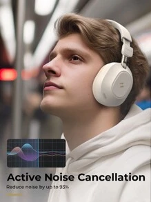 havit LIFE NC01H 可折叠主动降噪立体声无线耳机，80 小时长续航，低延迟，包耳式耳机，轻巧便携，可通过应用程序进行个性化设置，紫色礼品选择