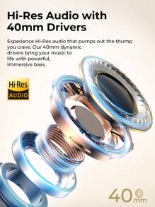 havit LIFE NC01H 可折叠主动降噪立体声无线耳机，80 小时长续航，低延迟，包耳式耳机，轻巧便携，可通过应用程序进行个性化设置，紫色礼品选择