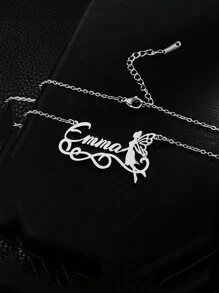 1pc Customized Stainless Steel Necklace With Personalized Name Tag/Pendant, Unique Gifts For Teenagers, Children, Friends, Couples, Anniversary, Mother's Day, Birthday, Graduation, Wedding, Party
