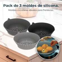 Cecotec Ctec Pack 3 Moldes Silicona Circulares para Airfryer Cfry Bucket Pack Accessories, 22x6cm, Libre de BPA, 160 g Cada una, R - ✅ Entrega de 3-5 días