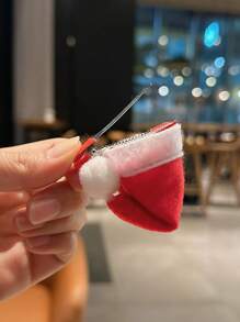 1 件圣诞老人挂帽发夹 - 圣诞节节日装饰发饰、派对用品、圣诞节 - 紅色 - 查看 4