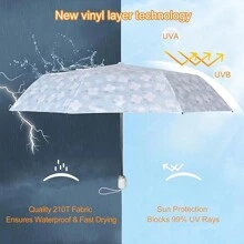 CUBY Cuby Sun Umbrella UV Protection Umbrella Parasol Compact Umbrella Sun And Resistant Sun Blocking Umbrella Auto Open Close