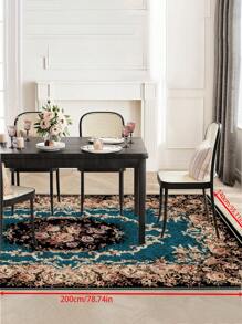 1pc Bohemian Vintage Design Area Rug, Padrão Geométrico Poliéster Grosso Loop Pile Retangular Fácil Cuidado Lavável Antiderrapante Backing Carpet Para Sala de Estar, Corredor, Cabeceira, Sala de Estar, Quarto, Escritório, Cozinha, Decoração de Casa de Fazenda