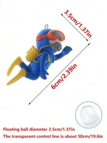 1pc Diver Designed Water Tank Decoration, PVC Material, Floating Fish Tank Decoration, Underwater Floating Decoration, Aquarium Decoration, Cute Diver Xiao Di Landscape Decoration, Fish Tank Accessories, Suitable For Various Fish Tanks In Home Offices - Multicolor - View 5
