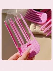 1 个丰盈发根夹 - 3 - 6 齿梳，适合蓬松造型，易于使用的蓬松美发工具，防风塑料梳子垫发根头发，高额头蓬松韩国女士刘海蓬松无缝夹 - 紫色 - 查看 6