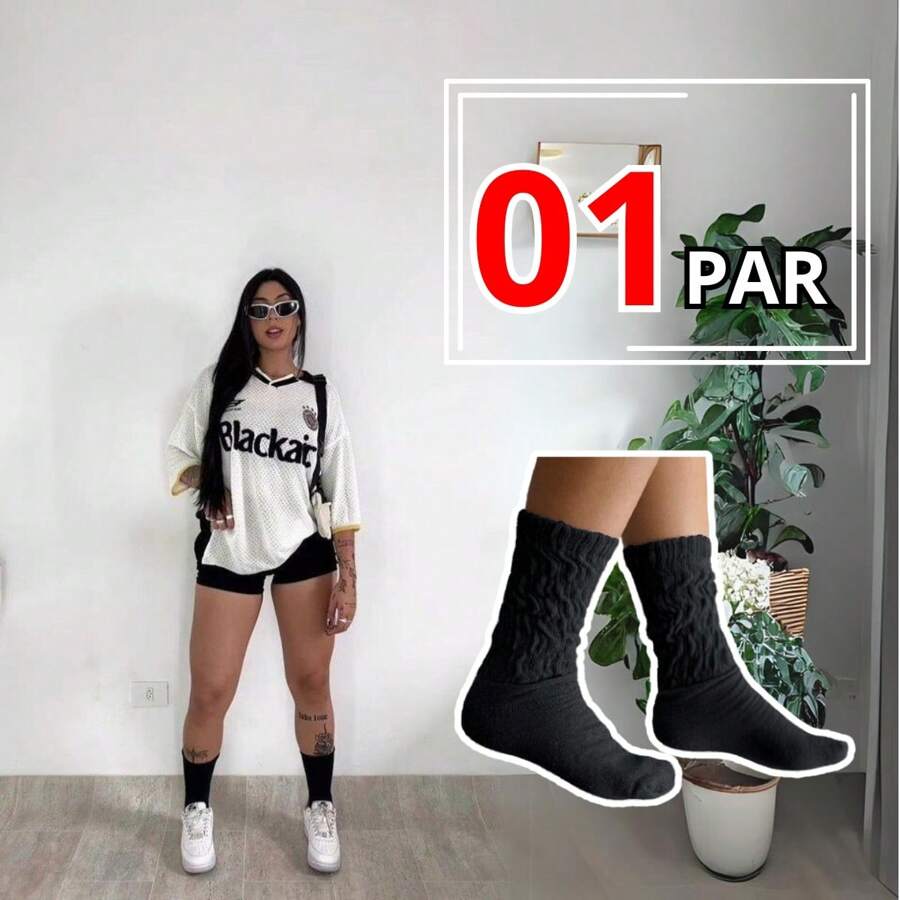 Women's Gym Socks 02 Pairs Fits 35 To 38 Aerobics Fitness Running Exercises Fashion Quality And Durability - 黑色 - 查看 1