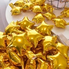 50 quả bóng bay hình ngôi sao vàng 5 inch (12,7cm), bóng bay màng polyester thích hợp cho ngày lễ tình nhân lãng mạn, sinh nhật, đám cưới, tiệc ma thuật hoặc trang trí đính hôn - Vàng - Xem 3