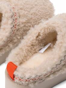 Women's Slipper Boots Short Ankle Platform Heighten Faux Fur Lining Snow Slippers Classic EVA Anti-Slip Outdoor Winter Furry Fuzzy Shoes For Valentine's Day Gift - 米色 - 查看 2