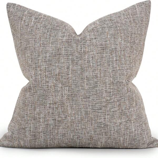 1 Set Luxury Decorative Pillow Case, Textured Square Sofa Cushion Cover Home Decor, Knit Modern Throw Pillow Cover Without Filler, Suitable For Sofa, Living Room, Bedroom, Farmhouse, Also As Gift