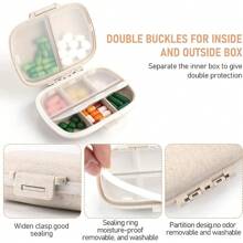 1个药盒收纳盒，旅行药盒带标签，日常用药整理盒，防水口袋药盒，便携式保健品盒，小巧的维生素药盒 - 独特的姓名首字母含义风格 - 綠色 - 查看 6