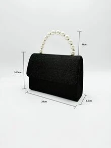 Damen Party Handtasche - einfarbige Perlen Handtasche, einfaches und elegantes vielseitiges Design, mit Strass verziert für Abendpartys