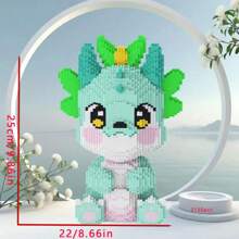 1pc Cute Dragon Building Blocks Set, DIY 3D Assembly Pressure Relief Educational Toy Model Decor, Perfect Gift For Dragon Series Fans, Room Decor