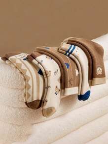 5 perechi de șosete pentru copii, șosete la jumătatea gambei pentru fete și băieți, potrivite pentru toate anotimpurile - Multicolor - Vizualizare 11