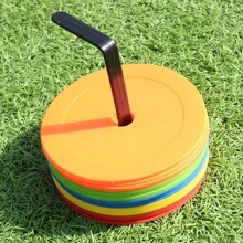 25pcs Flat Design Marker Discs In 5 Colors For Football/Basketball Court, Mixed Colors - Multicolor - View 2