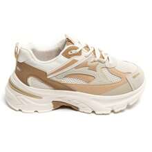 Thick-Soled Sneakers With Colorful Details And Modern Design - Khaki - View 2
