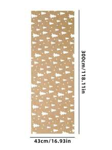 3M 300cm*43cm Natural Kraft Paper Vintage Christmas Tree Gift Wrapping Paper, DIY Gift Decoration,Christmas Valentine Day