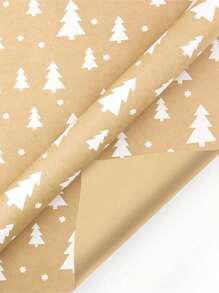 3M 300cm*43cm Natural Kraft Paper Vintage Christmas Tree Gift Wrapping Paper, DIY Gift Decoration,Christmas Valentine Day