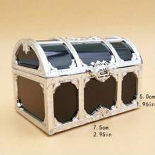 1 件海盗宝箱、珠宝宝石硬币收纳盒、带盖巧克力糖果食品盒、圣诞新年礼物收纳盒、糖果盒、透明食品包装盒、婚礼配饰珠宝盒 - 彩色 - 查看 3