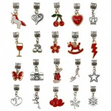 15/20pcs Mixed Antique Silver Alloy European Style Pendant Bracelet Spacer Charm DIY Pendant For Bracelet Necklace Jewelry Making Crafts Accessories Jewelry Supplies - Silver - View 10