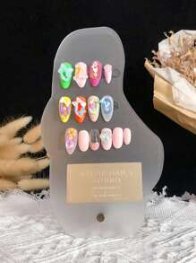 MAOMIA 1个亚克力指甲油色卡展示板，可穿戴美甲配件展示架，美甲展示支架 - 彩色 - 查看 9