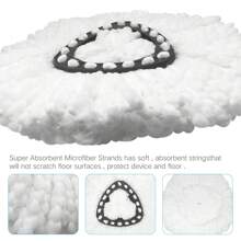 2 件拖把替换头兼容 O-Cedar/Viled EasyWring 旋转拖把 - 可清洗超细纤维旋转头替换装 - 轻松清洁拖把头更换、清洁、厨房 - 白色 - 查看 6