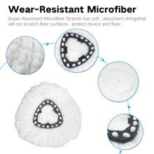 2 件拖把替换头兼容 O-Cedar/Viled EasyWring 旋转拖把 - 可清洗超细纤维旋转头替换装 - 轻松清洁拖把头更换、清洁、厨房 - 白色 - 查看 7