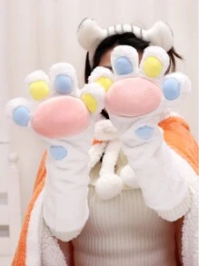 Black Furry Paws Fluffy Plushies Fursuit, White Therian Paws Therian Stuff Therian Gear, Cute Cat Paw Gloves Gloves With Claws, Furry Stuff Wolf Paws Gloves Fox Paws, Cosplay Furry Costume Christmas Decorations Friends Gifts - Multicolor - View 3