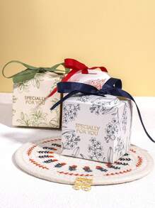 5/10pcs Floral Print Ribbon Gift Packaging Box, Creative Delicate "Specially For You" Wedding Favor Candy Bag Gift Box, Party Small Gift Birthday Valentine's Day Gift Box Valentine's Day