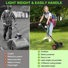 2025 Upgraded Cordless Electric Lawn Mower - 24V 2X4.0Ah Battery-Powered, 4-In-1 Grass Trimmer/Edger/Mini Mower/Brush Cutter With 3 Types Of Blade Assemblies, Ideal For Lawns & Gardens