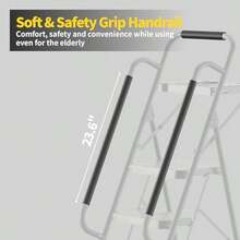 5 Step Folding Ladder With Tool Tray And Handrails Lightweight Household Ladder For Pantry Closets Office - 5 Step With Tool Tray - View 5