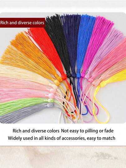 22pcs/100pcs 中国结流苏小流苏、书签流苏吊坠、多种颜色可选、垂直流苏适用于红包、礼盒、枕头、书签、扇子