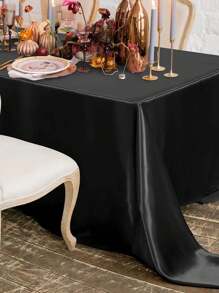 1 khăn trải bàn hình chữ nhật 145x260cm / 145x180cm vải lụa mịn dùng cho tiệc, ngày lễ, bữa tối, đám cưới, trang trí lễ kỷ niệm - Hồng - Xem 9