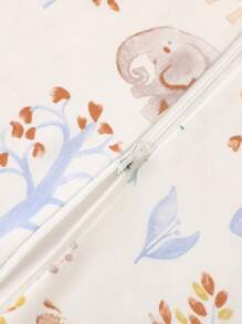 cottgoods 1pc Cartoon Print Baby Anti-Startle Sleeping Bag, Skin-Friendly Soft