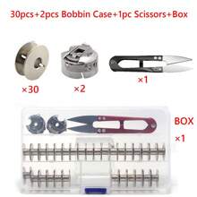 EDCUEBE7 30件工業縫紉機線軸，耐用鋁製帶溝槽線軸，服裝機械縫紉配件，適用於 Bernina Brother Riccar Lock Pfaff 1200 縫紉機 #55623S #SA159#H12413002（剪刀顏色隨機） - 銀色 - 查看 10
