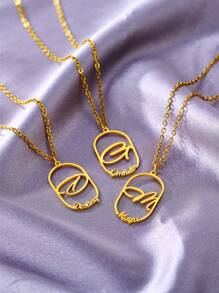 Personalized Fashion Jewelry Necklace Stainless Steel Custom Name Letter Pendant Necklace, Mother's Day Gift, Valentine's Day Gifts, Gift For Her, Gift For Women Valentines