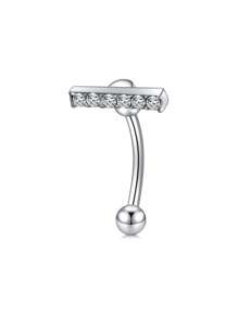 CIZME 1PC 16G Rook Piercing Jewelry Silvery Golden Stainless Steel Eyebrow Piercing Jewelry Crystal Heart CZ Moon Water-Drop Shape Opal Cubic Zirconia Eyebrow Rings Eyes Rook Earrings For Women Valentines,Mom,Mother,Mother's Day,Gift - Gold + Silver - View 19