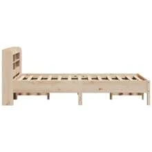 Solid Pine Bed Frame 100x200 Cm Durable Design No Mattress Included - Brown - View 4