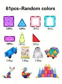 Christmas Decoration 35/61pcs Magnetic Building Blocks Set, 3d Magnetic Blocks, Pre-Education Learning Toys, Best Magnetic Early Learning Toy For Gifting Friends And Family